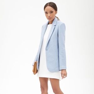 Forever 21 Classic Sky Blue Boucle Coat Size S